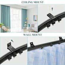 Quiet Flexible Bendable Curtain Track For Ceiling And Wall Mount Room Divider Curtains, Easy Glide Curtain Track System For RV And Hospital, Black - Flexible and Bendable - View 10