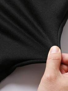 Men's Autumn/Winter Thermal Lined Full Zip Sweatshirt, High Neck Mask Design, Loose Drop Shoulder Long Sleeve Sweatshirt, Casual Streetwear Jacket - Black - View 9