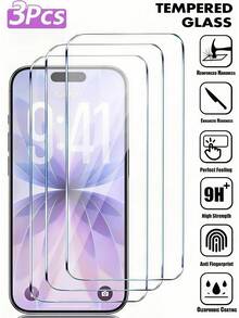 3PCS, Clear Tempered Glass Screen Protector, Dedicated To Creating An Invisible Yet Reliable Screen Protection. This Tempered Glass Film Provides A Solid Physical Protection Layer With High Hardness. Seamless Full Coverage, Smooth Edges, High Sensitivity Touch, Compatible With Phone Cases, Phone Accessory Compatible With IPhone Ultra/18 Pro/18 Pro Max/18/17e/17 Pro Max/17 Pro/17Air/17/16 Pro Max/16 Pro/16 Plus/16/15 Pro Max/15//14/13/12 And Other Models - Clear - View 34