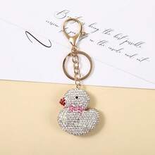 Japanese Cartoon Full Diamond Yellow Duck Keychain Hot Diamond Duck Pendant Cute Bag Pendant Phone Case Hanging Decoration - Multicolor - View 7