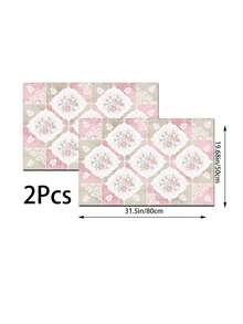 1pc, Vintage Square Pattern Printed Diatomaceous Earth Kitchen Drying Mat, Absorbent Dish Drying Mat, Coffee Machine Mat, Dishwashing Mat, Sink Mat, Kitchen Countertop Protector, Suitable For Cups, Plates, Tableware And Kitchen Decor - Multicolor - View 16