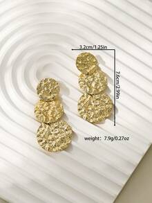 European And American Fashion Minimalist Geometric Earrings, Suitable For Party, Banquet, Wedding, Engagement - Gold - View 6