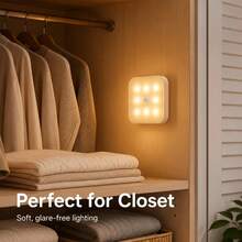 1 buah Lampu Dinding Sensor Gerak Nirkabel, Lampu Malam LED Bertenaga Baterai (Baterai Tidak Termasuk), Lampu Sensor Gerak, Otomatis Hidup/Mati, Cocok Untuk Dapur, Kamar Tidur, Ruang Tamu, Penerangan Lorong - Putih - View 3