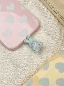 1PC Flocked Resin Cute Rabbit Phone/Tablet Charging Port Dustproof Waterproof Decorative Plug - Multicolor - View 11