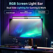 1pc Dual‑Sided RGB Monitor Light Bar, USB Powered Clip‑On Screen Hanging Lamp, Touch Control Dimmable Eye‑Care Gaming Desk Light For PC Computer - RGB Monitor Light Bar - View 1