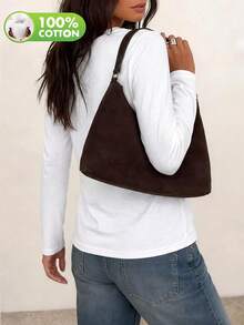 Women's Casual Round Neck Long Sleeve Top Set For Spring And Autumn - White - View 3