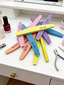 10/5PCS/1PC Purple/Pink Multi-Specification Sponge Nail File Set, Sponge Nail Polisher Soft And Durable, Easy To Grip, For Filing And Polishing Nails - Multicolor - View 9