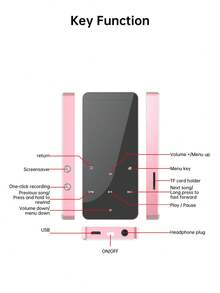 1pc Portable MP3/4 Player, 4GB Storage, 1.8 Inch Screen - Black - View 9
