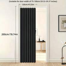 1pc Foldable Louvered Windproof Partition Curtain, Includes Hooks And Storage Strap, Suitable For Living Room, Bedroom And Kitchen, Easy Care Design, Bedroom Partition Curtain, Moisture-Proof, Easily Achieve Home Privacy - Door Curtain - View 27