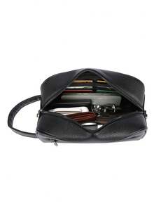 Men's Business PU Large Capacity Clutch Bag With Combination Lock, Anti-Theft Design, Travel Organizer Bag, Toiletry Bag, Multi-Card Wristlet, 2 Colors Available, Gift For Boyfriend - Clutch Bag - View 8