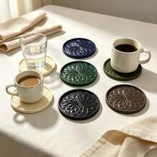 6pcs Thick Solid Color Minimalist Silicone Round Trays, Non-Slip Heat Resistant, Suitable For Kitchen, Dining Table, Cafe, Picnic, Holiday Party, Birthday Gathering And Various Social Occasions - Multicolor - View 2