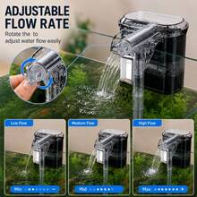 New Aquarium Hanging Filter Mini Filter Fish Tank USB Power Interface 2.5W Flow 250H/L Suitable For Fish Tanks Below 30cm - Black - View 5
