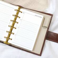 40 Sheets A6/A7 6-Hole Weekly Planner Binder Refills, Page-Turn Layout Basic Undated Weekly Schedule Inserts, Minimalist Grid Planner Pages For Journal Time Management Stationery - Weekly Planner - View 4