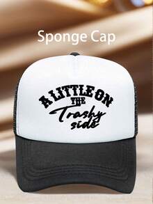 1pc Women's Hats 'A Little On The Trashy' Printing Hat For Women Adjustable Design Perfect For Spring And Fall Trips Beach Parties And Sun Protection - Multicolor - View 2
