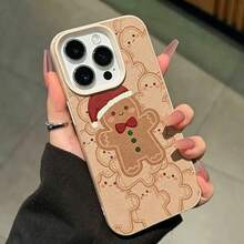 Autumn Q-Version Cartoon Gingerbread Man Cute Holiday Themed Shockproof Protective Phone Case Compatible With Apple 17 Pro Max, 17 Pro, 16 Plus, 15, 14 - Multicolor - View 4