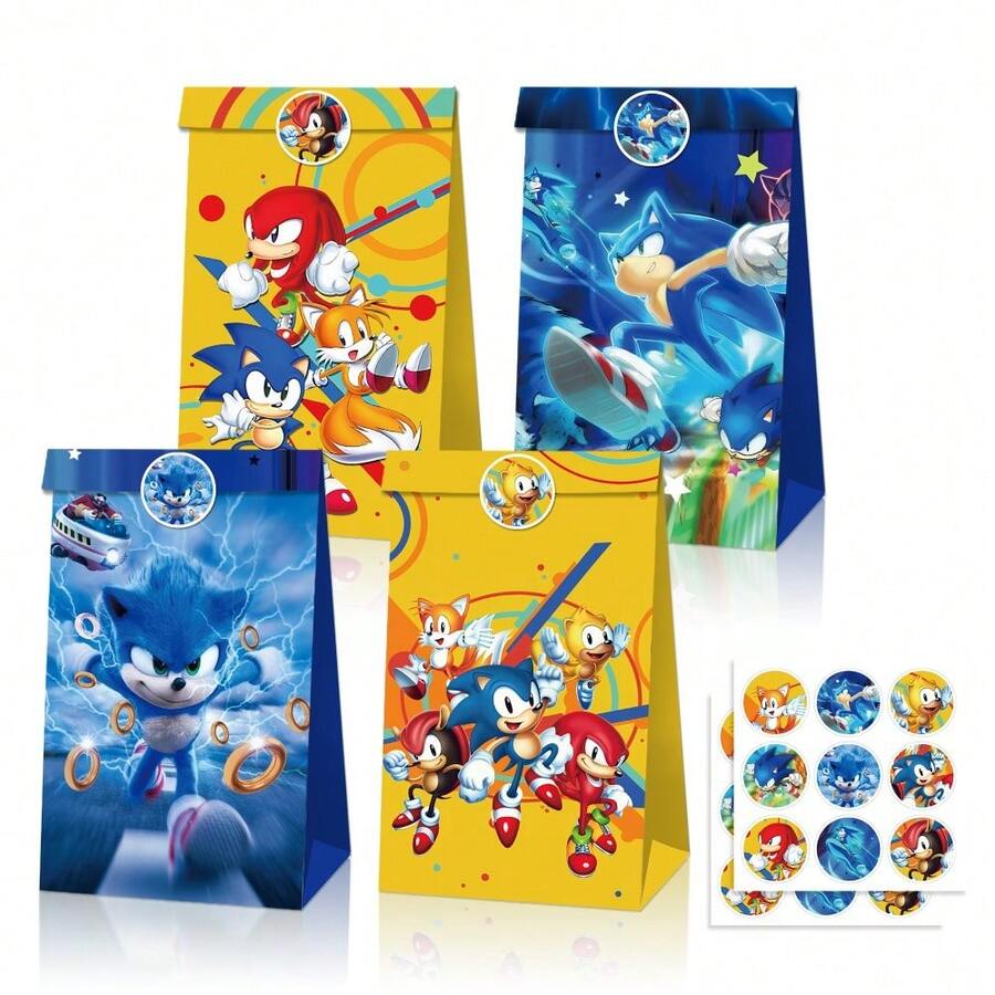 1 Set Of 30 Items, Back To School Gift Bags, Covering Multiple Themes - Stickers, Birthday And Holiday Gift Bags. Additionally, Cute Party Gift Boxes And Handheld Gift Bags, Suitable For Birthdays, Events And Celebrations. Each Set Includes 12 Paper Bags And 18 Stickers, Perfect For Fans To Add Fun To Various Occasions. - Multicolor - View 1