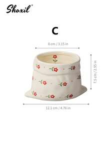 shoxil 1pc Multi-Pattern Handmade Ceramic Mug 300ml, Exquisite Underglaze Floral Cherry Bow Coffee Cup, Soft Ins Style Drinkware, Suitable For Housewarming Holiday Gift, Bedroom Decor And Teenage Girls - Multicolor - View 13