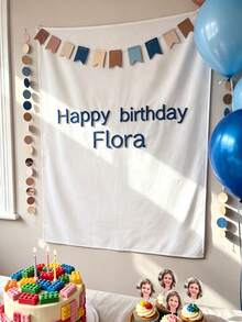 Personalized Vintage Embroidered Birthday Banner, Custom Embroidered Birthday Wall Decor, Room Decoration Wall Hanging, Birthday Backdrop Curtain, Home Decor, Personalized 3D Yarn Letter Banner, Bohemian Style Birthday Tapestry Sign - Multicolor - View 6