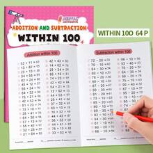 1Book Addition And Subtraction Math Workbook Set, Within 10/20/50/100, Kids Mental Arithmetic Practice Books For Early Math Learning - Multicolor - View 5