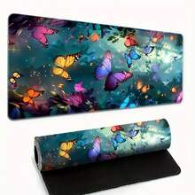 Extra Large Colorful Butterfly Desk Mat - High-Quality Non-Slip Rubber Base Mouse Pad | Vibrant Underwater Scene Design, Gaming & Office Decor Gift, Large Size Mouse Pad - Iridescent Butterfly - View 2