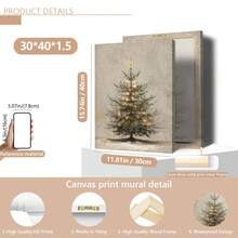 1 Piece, Vintage Style Christmas Tree Pattern: Rustic Fir Tree, Neutral Holiday Decor - Santa Claus, Yuletide, Xmas, Christmas Day, Canvas Wall Decor, Popular Autumn Farmhouse Style Canvas Poster, Suitable For Modern Home Decor, Room, Living Room, Bathroom, Kitchen, Living Room, Home Decor. - A - View 12
