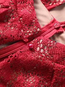 Autumn/Winter Elegant Fashion Sexy Party Romantic Date Charming Red Cheongsam Style Dress - Burgundy - View 8