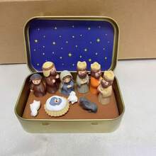 1Pc Hand-Painted Mini Nativity Scene Set,Portable Pocket-Sized Religious Figurines With Mary Shepherd Animals,Small Christian Home Decor For Easter Tabletop Desk Shelf Office Church,Spiritual Gift Housewarming Holiday Decoration,Room Decor,Home Decor - Artistic Ornament - View 14