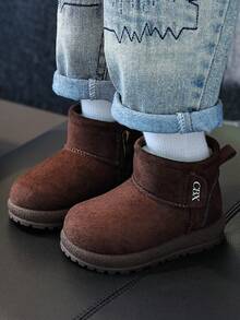 Children's Winter Snow Boots Thickened Boys Girls Fashion Boots Thermal Lined Warm Ankle Boots - Brown - View 6