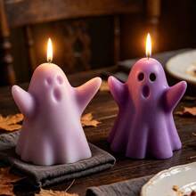 2 khuôn nến silicone hình ma Halloween, khuôn silicone làm thạch cao thơm hình ma Halloween - Trắng - Xem 7