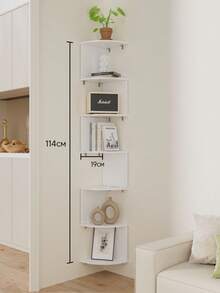 1pc 5-Tier Corner Wall Shelf, Multi-Layer Wall Storage Rack, Wall-Mounted Decorative Organizer Shelf For Home - White - View 6