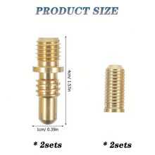2 Sets Copper Billiard Cue Screws Pool Cue Joint Pool Sticks Hardware Pool Cue Joint Connecting Screws Billiard Extension Screws Combination - Yellow - View 2