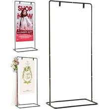 Shoze Metal Floor Display Easel Stand, Wedding Welcome Sign Holder With Leather Straps For Party Event Poster Display - Black - View 6