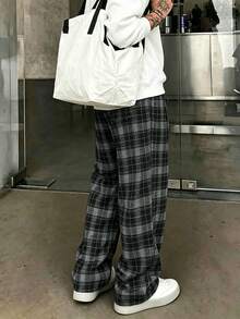 Men's Casual Loose Straight Leg Fashion Long Pants, Spring/Autumn - Black - View 2