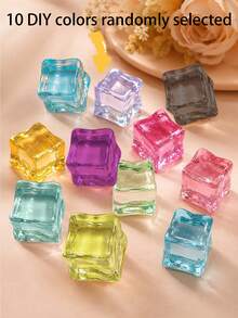 10 DIY Simulated Ice Cubes With Transparent Acrylic Accessories DIY Handmade Milk Glue Phone Case Material Drip Glue Jewelry - DIY Accessories - View 1