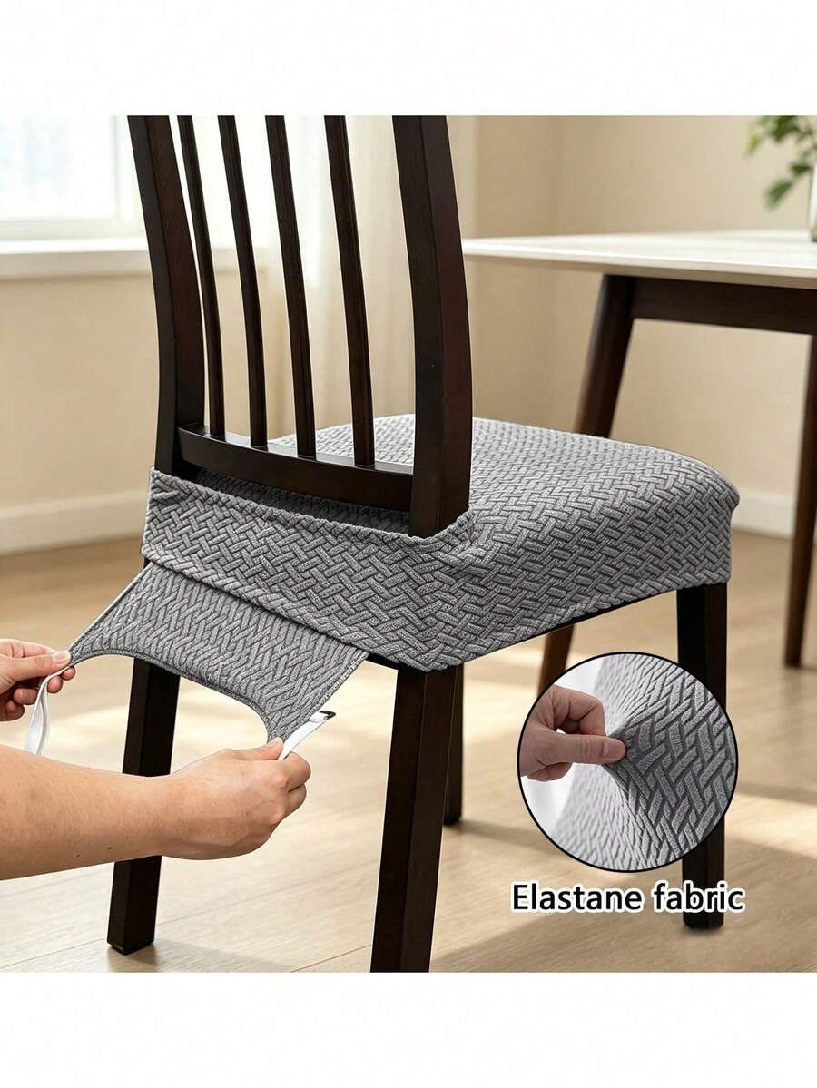 1pc/5pcs Non-Slip Dining Chair Cover, Soft Plaid Pattern, Elastic Chair Cover, Suitable For Office And Home Chairs, Beautiful High Elastic Soft, Can Replace Old Surface, Protects Chair, Aesthetic Home - Multicolor - View 1