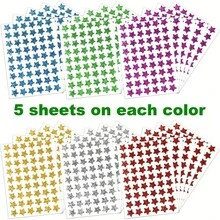 6 Colors Holographic Star Reward Stickers, Shiny Foil Star Stickers, Suitable For Children's Behavior Tracking Charts, School Classroom Student Teacher Supplies, 0.6 Inch Diameter - Six-color Five-pointed Star - View 10