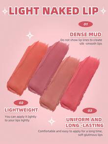 4U2 Matte Glossy Lip Mud, Tahan Lama Tidak Pudar, Tekstur Krim Seperti Kue, Sentuhan Lembut Selembut Sutra, Tahan Air dan Tahan Keringat - #17 PELAJARAN CINTA - View 6