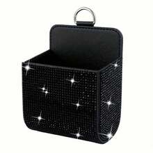 Sparkling Rhinestone Car Storage Box With Shiny Lid & Drawer - Glitter Organizer For Dashboard, Console, Or Door - Fit For Phones, Licenses, Keys, - Vehicle Interior Accessory (Suitable For Most) - A - View 12