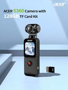 Acer S360 HD Action Camera With Image Stabilization, Handheld Cycling Camera, Vlog Rotating Lens, Black Touchscreen Standard Edition - View 11