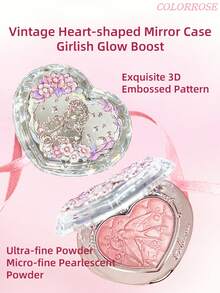 COLORROSE 4.2g Highlighter Moon Veil Seri Dreamy Berlapis Emas, Dengan Cermin, Highlighter Berkilau, Illuminator Makeup, Blush & Highlighter 2-in-1, Tekstur Bedak Panggang Ringan, Halus, Lembut, Kilau Transparan, Warna yang Dapat Dibangun - CR243 Ungu Taro - View 9