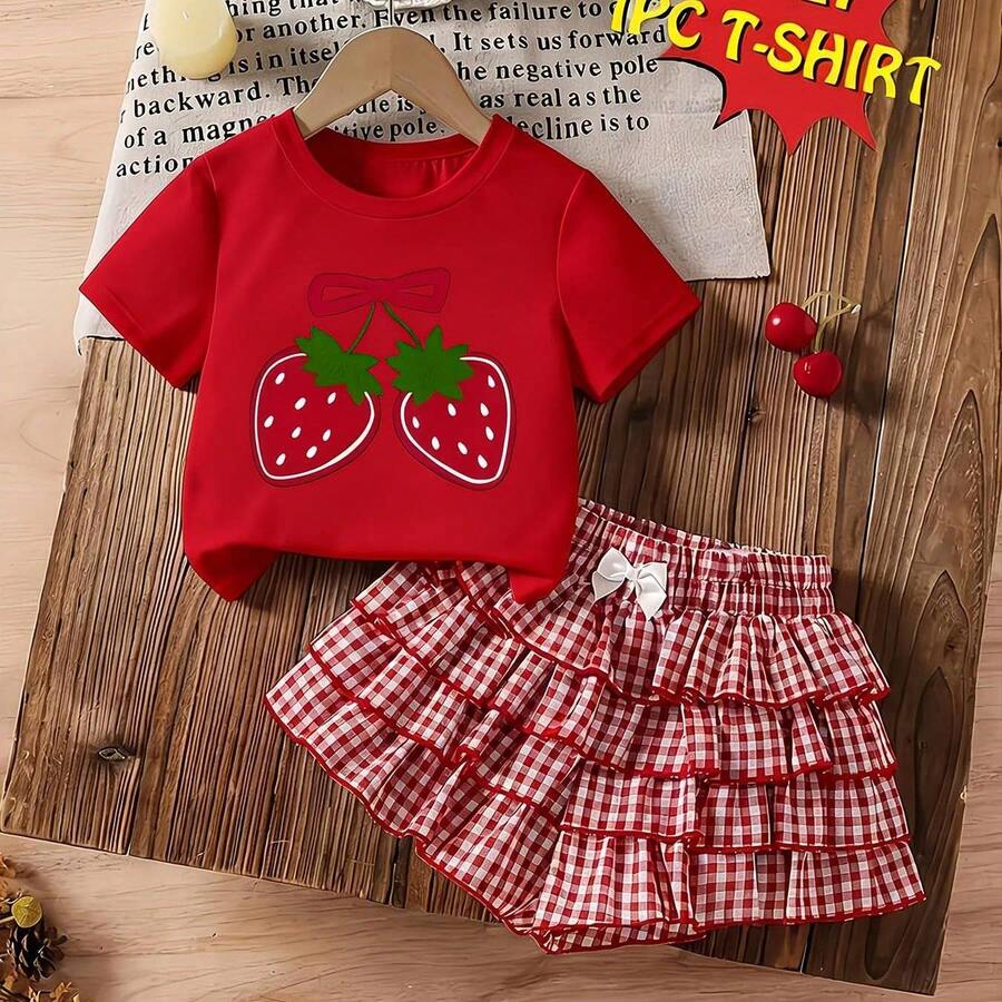 Tween Girls Extended Size T-Shirts - Red - View 1