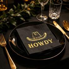 20/40/60pcs Western Party Napkins HOWDY Print Disposable Paper Napkins For Western Birthday Last Rodeo Bachelor Party Supplies BabyShower Decorations - View 1