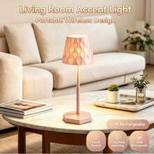 1pc Cordless Table Lamp With Touch Control Rechargeable LED Lamp - Fashionable Minimalist Design, Gold, Coffee - USB Charging, Adjustable Color Temperature, Suitable For Restaurant, Bedroom, Bar, Outdoor Party, Camping, Cafe, Rechargeable Table Lamp, Gift - Multicolor - View 6
