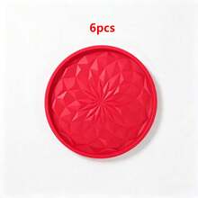 6pcs Thick Solid Color Minimalist Silicone Round Trays, Non-Slip Heat Resistant, Suitable For Kitchen, Dining Table, Cafe, Picnic, Holiday Party, Birthday Gathering And Various Social Occasions - Multicolor - View 8
