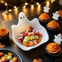 1pc Ghost Shaped Decorative Bowl, Cute Ghost Figurine Storage Tray, Multi-Functional Candy & Snack Tray, Suitable For Desk, Bathroom, Bedroom, Entryway, Office/Storage For Keys, Candy, Jewelry, Small Items, Halloween Autumn Harvest Tabletop Decor, Home Desktop Decorative Dish, Party Holiday Small Item Storage Container - View 8