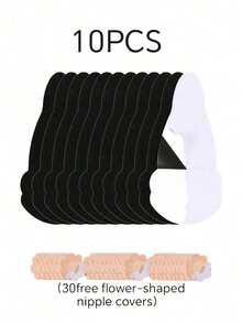 10pcs (30pcs) Gourd-Shaped Invisible Adhesive Pads, Suitable For Bra Use, Designed With Lifted Breast Style To Create A Lighter Visual Effect. Perfect For Low-Neck Tops, Romantic Dates And Daily Outfits, Suitable For Dresses, Evening Gowns, Parties, Dinners, Graduation Ceremonies, Dates And Music Festivals, All Year Round. - Multicolor - View 9
