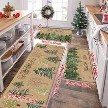 1/2/3pcs Christmas Theme Kitchen Rugs, Flannel Kitchen Rugs With Christmas Tree Pattern, Soft Comfortable Absorbent Non-Slip, Machine Washable With Non-Slip Backing, Suitable For Doorway, Living Room, Bedroom, Kitchen, Dining Room, Bathroom, Laundry Room, Patio, Entryway, Multi-Functional Home Holiday Decorative Mat - Multicolor - View 13