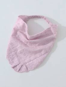 1件原創花卉圖案刺繡捲邊女用髮帶，適合日常與度假使用 - 芋泥紫 - 查看 3