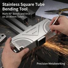 90 Degree Multi-Function Square Tube Bending Arc Ruler, Engineering Plastic Marking Tool For Metal Woodworking DIY And Industrial Fabrication - Silver - View 2