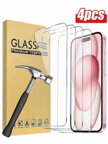 CASECOPS 4片裝高畫質透明鋼化玻璃螢幕保護貼，相容 iPhone 11 12 13 14 15 16 17 Pro Max Air 18 Pro Max，防刮防指紋防油污，全螢幕覆蓋動態島，無氣泡，相容手機殼，觸感順滑，防碎裂，超薄高透明護眼螢幕膜 - 4Pcs - 查看 20